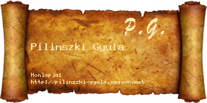 Pilinszki Gyula névjegykártya